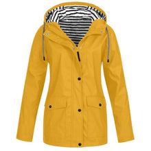 Load image into Gallery viewer, Plus Size Short Winter Women Casual Solid Color Jacket Outdoor Hooded Windproof Loose Coat Stripe Print Pocket Women&#39;s Coat - radiantonlinemall

