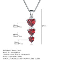 Load image into Gallery viewer, GEM&#39;S BALLET 2.87Ct Natural Red Garnet Gemstone Genuine 925 Sterling Silver Heart Pendant Necklace For Women Engagement Jewelry - radiantonlinemall
