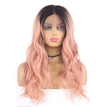 Load image into Gallery viewer, Synthetic Lace Wigs Grey Color Natural Wave Wig Black Women
