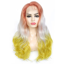 Load image into Gallery viewer, Synthetic Lace Wigs Grey Color Natural Wave Wig Black Women
