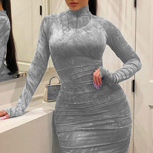 Load image into Gallery viewer, Plus Size Women&#39;s Bodycon Sexy Dress Long Sleeve Tight Evening Plus Size 5XL Female Dresses Elegant Party Dresses - radiantonlinemall
