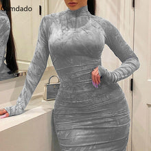 Load image into Gallery viewer, Plus Size Women&#39;s Bodycon Sexy Dress Long Sleeve Tight Evening Plus Size 5XL Female Dresses Elegant Party Dresses - radiantonlinemall
