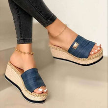 Load image into Gallery viewer, Platform Mules High Heels Sandal Thick Bottom Casual Shoes Ladies  Wedges - radiantonlinemall
