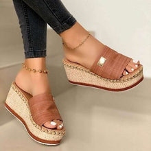 Load image into Gallery viewer, Platform Mules High Heels Sandal Thick Bottom Casual Shoes Ladies  Wedges - radiantonlinemall
