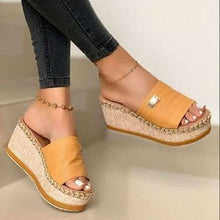 Load image into Gallery viewer, Platform Mules High Heels Sandal Thick Bottom Casual Shoes Ladies  Wedges - radiantonlinemall
