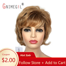 Load image into Gallery viewer, Curly Wigs for Women Short Synthetic Hair Blonde
