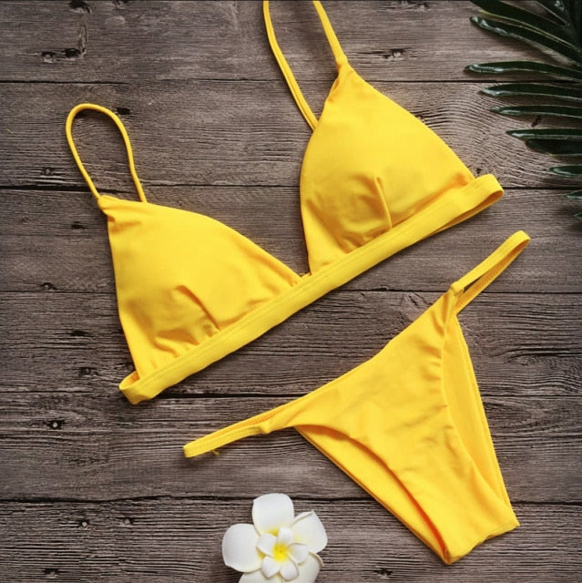 Brazilian women's microbikini, sexy  swimsuit with thong, 2-piece set - radiantonlinemall