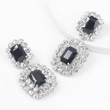 Load image into Gallery viewer, Crystal Square Dangle Statement  Drop Earrings
