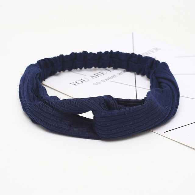 Women Hairband Suede Headband Knot Elastic  Solid Hair Accessories