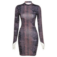 Load image into Gallery viewer, Sexy Backless Serpentine Print Mini Dress Casual Party Club
