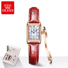 Load image into Gallery viewer, Luxury Leather Wrist Watch Square Ladies Waterproof Quartz  Rose
