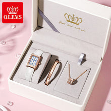 Load image into Gallery viewer, Luxury Leather Wrist Watch Square Ladies Waterproof Quartz  Rose
