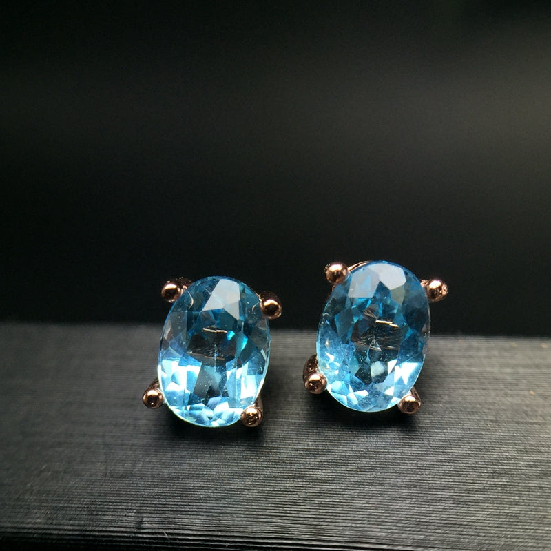 Aquamarine Earrings for Women, 925 Sterling Silver